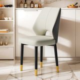 Glam Leather Upholstered Open Back Ergonomic Dining Chairs Image - 12