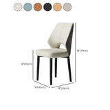 Glam Leather Upholstered Open Back Ergonomic Dining Chairs #size