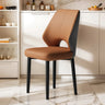 Glam Leather Upholstered Open Back Ergonomic Dining Chairs Image - 5