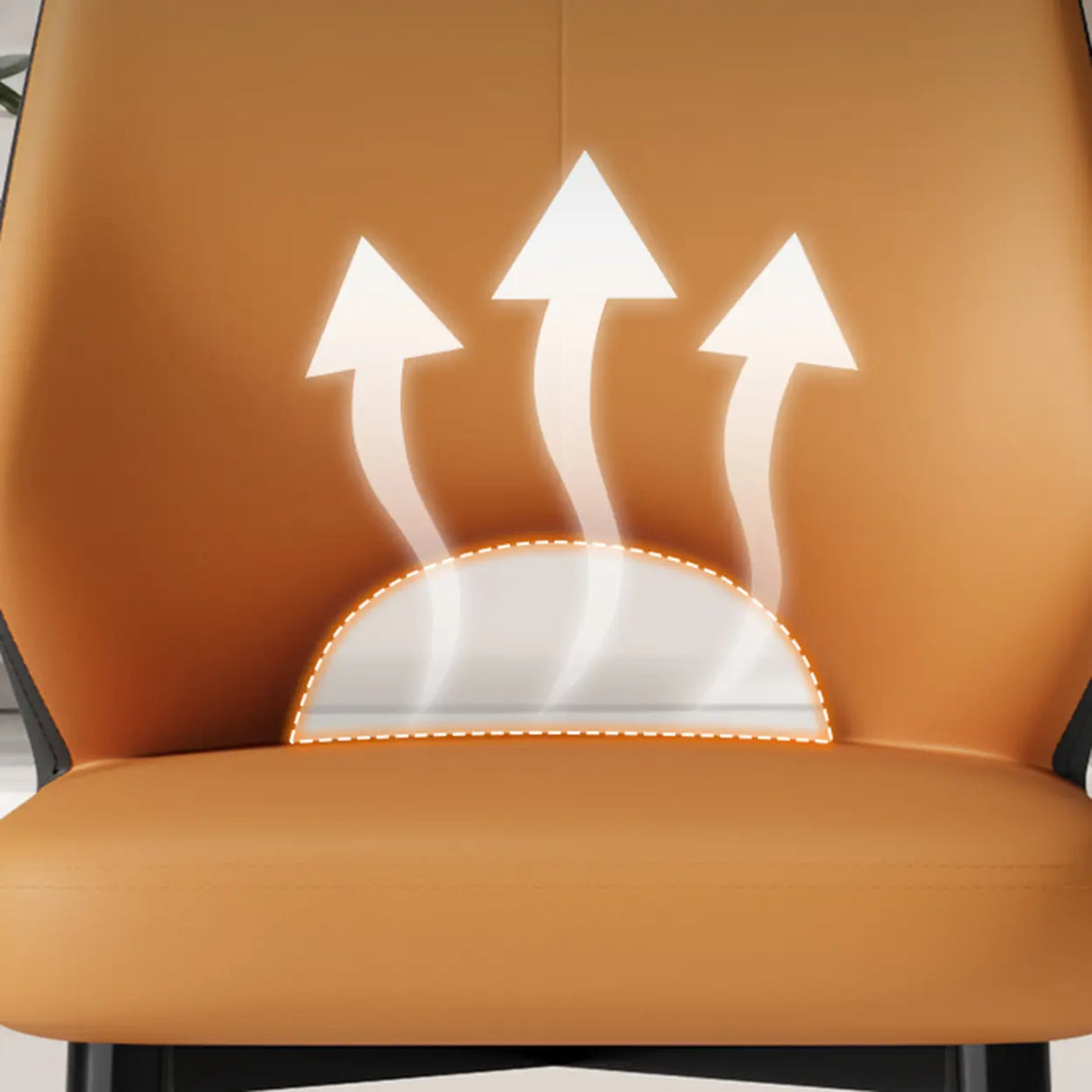 Glam Leather Upholstered Open Back Ergonomic Dining Chairs Image - 9