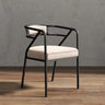 Glam Metal Armchair Cotton Cushion Dining Chair Gray Image - 13