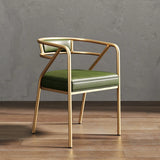Glam Metal Armchair Cotton Cushion Dining Chair Gray Image - 16
