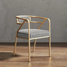 Glam Metal Armchair Cotton Cushion Dining Chair Gray Image - 18
