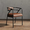Glam Metal Armchair Cotton Cushion Dining Chair Gray Image - 21