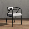 Glam Metal Armchair Cotton Cushion Dining Chair Gray Image - 23