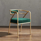 Glam Metal Armchair Cotton Cushion Dining Chair Gray Image - 24