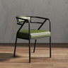 Glam Metal Armchair Cotton Cushion Dining Chair Gray Image - 25