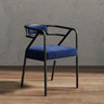 Glam Metal Armchair Cotton Cushion Dining Chair Gray Image - 6