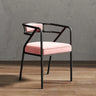 Glam Metal Armchair Cotton Cushion Dining Chair Gray Image - 8