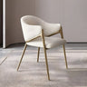 Glam Metal Low Back Upholstered Armrest Dining Chair Image - 12
