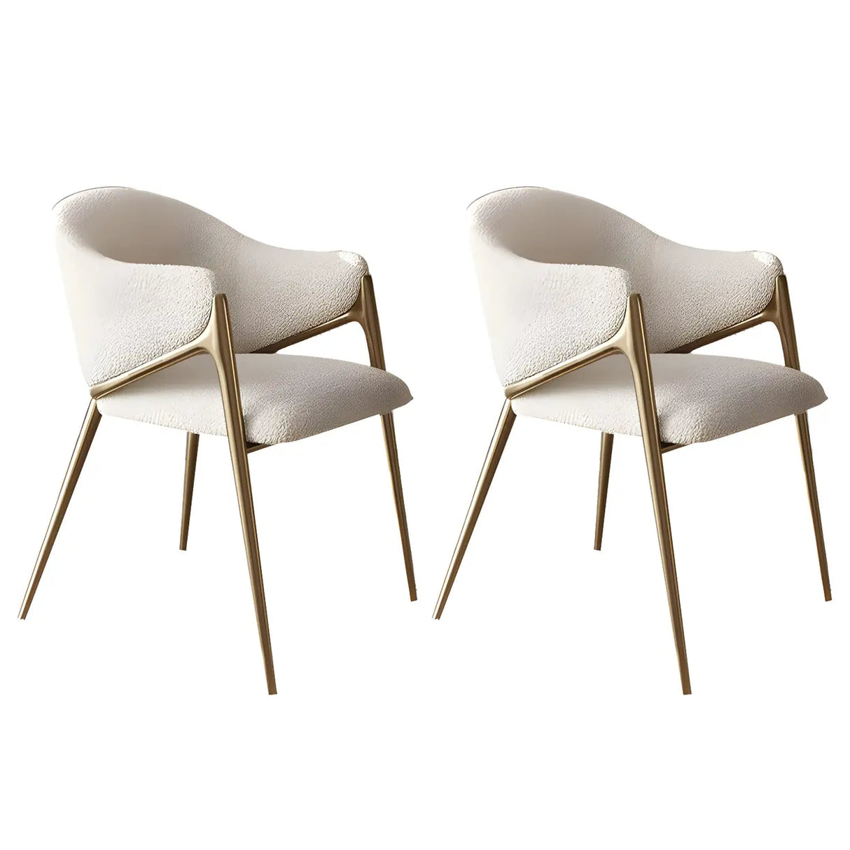 Glam Metal Low Back Upholstered Armrest Dining Chair Image - 13