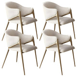 Glam Metal Low Back Upholstered Armrest Dining Chair Image - 16