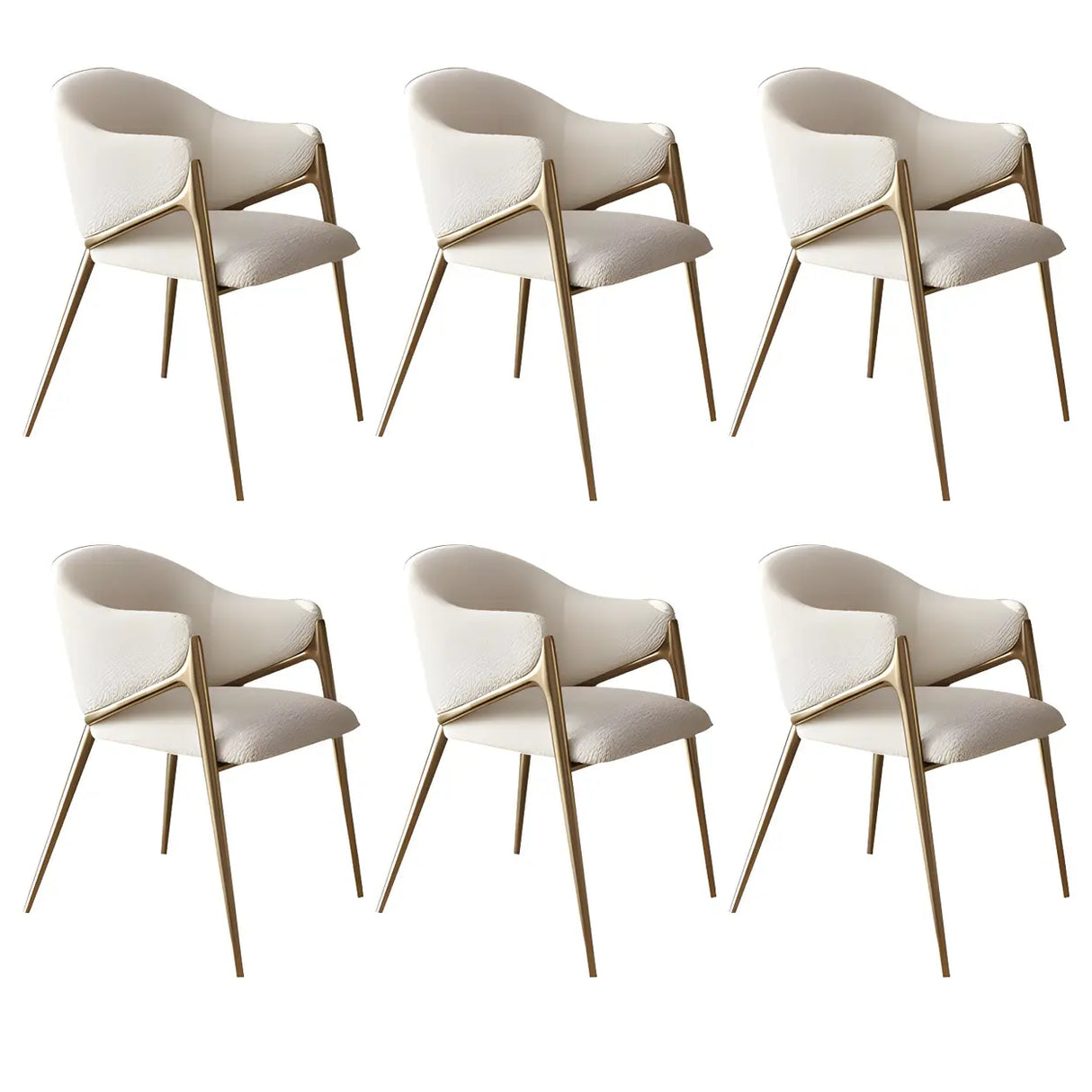 Glam Metal Low Back Upholstered Armrest Dining Chair Image - 17