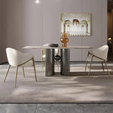 Glam Metal Low Back Upholstered Armrest Dining Chair Image - 19