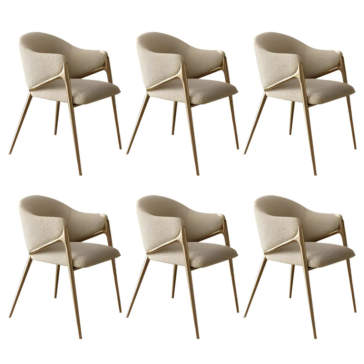 Glam Metal Low Back Upholstered Armrest Dining Chair Image - 29
