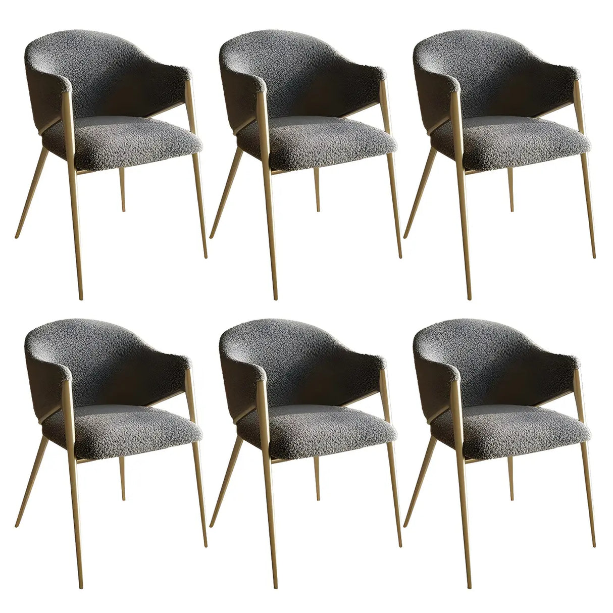 Glam Metal Low Back Upholstered Armrest Dining Chair Image - 8