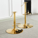 Glam Modern Adjustable Swivel Bucket Gold Pedestal Bar Stool Image - 10