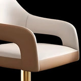 Glam Modern Adjustable Swivel Bucket Gold Pedestal Bar Stool Image - 12