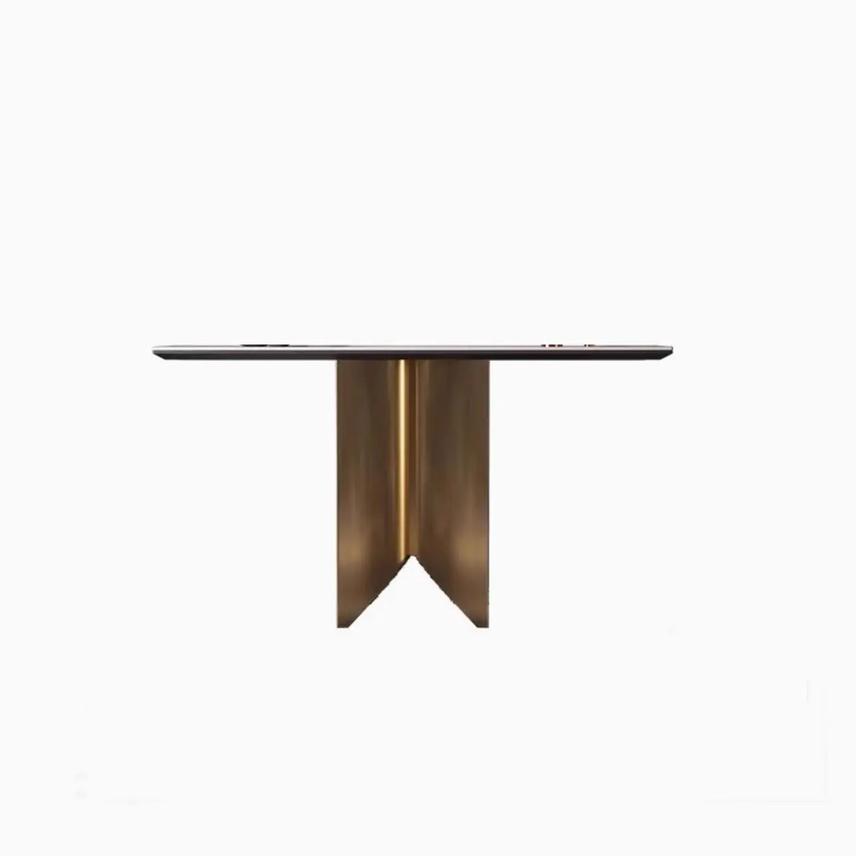 Glam Modern Entryway Rectangle Metal Pedestal Console Table Image - 3