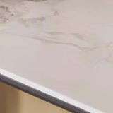 Glam Modern Entryway Rectangle Metal Pedestal Console Table Image - 7