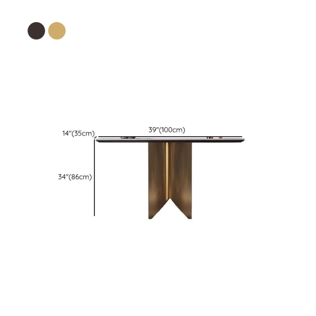 Glam Modern Entryway Rectangle Metal Pedestal Console Table 