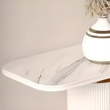 Glam Modern Gold Pedestal Entryway Rectangular Console Table Image - 4