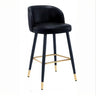 Glam Modern Low Back Upholstered Bucket Bar Stool with Footrest Image - 2
