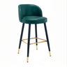 Glam Modern Low Back Upholstered Bucket Bar Stool with Footrest Image - 7