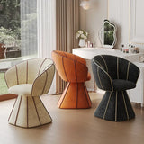 Glam Modern Sherpa Upholstered Barrel Low Back Accent Chair Image - 1