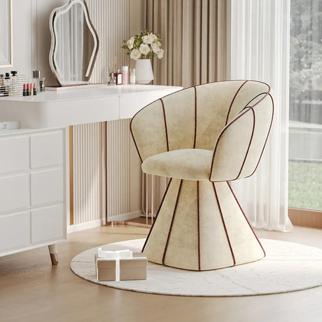 Glam Modern Sherpa Upholstered Barrel Low Back Accent Chair Image - 2