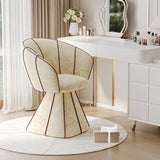 Glam Modern Sherpa Upholstered Barrel Low Back Accent Chair Image - 6