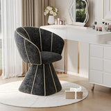 Glam Modern Sherpa Upholstered Barrel Low Back Accent Chair Image - 7