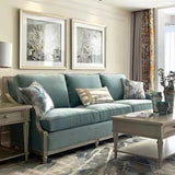 Glam Modular Green Velvet Sloped Arms Pillow Back Sofa Image - 1