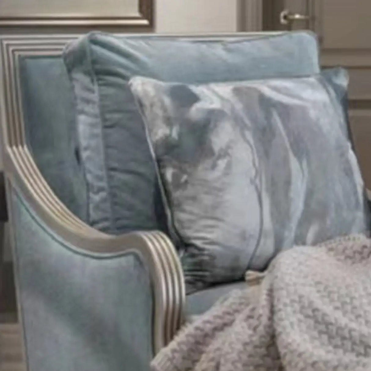 Glam Modular Green Velvet Sloped Arms Pillow Back Sofa Image - 11