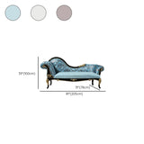 Glam One Arm Floral Curved Velvet Relaxing Chaise Lounge #size