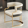 Glam Open Back Faux Leather Upholstered Arm Chair Image - 1