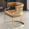 Glam Open Back Faux Leather Upholstered Arm Chair Image - 10