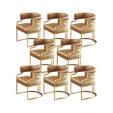 Glam Open Back Faux Leather Upholstered Arm Chair Image - 18
