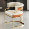 Glam Open Back Faux Leather Upholstered Arm Chair Image - 20