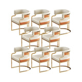 Glam Open Back Faux Leather Upholstered Arm Chair Image - 24
