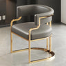 Glam Open Back Faux Leather Upholstered Arm Chair Image - 30