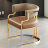 Glam Open Back Faux Leather Upholstered Arm Chair Image - 35