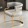 Glam Open Back Faux Leather Upholstered Arm Chair Image - 40
