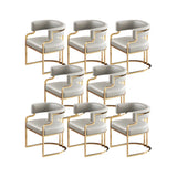 Glam Open Back Faux Leather Upholstered Arm Chair Image - 44