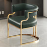 Glam Open Back Faux Leather Upholstered Arm Chair Image - 50