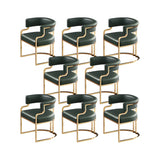 Glam Open Back Faux Leather Upholstered Arm Chair Image - 54