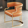 Glam Open Back Faux Leather Upholstered Arm Chair Image - 55