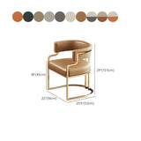 Glam Open Back Faux Leather Upholstered Arm Chair #size