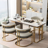 Glam Open Back Faux Leather Upholstered Arm Chair Image - 7