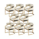 Glam Open Back Faux Leather Upholstered Arm Chair Image - 8